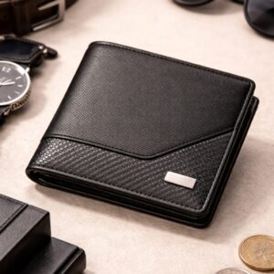 Slim Bifold Wallet for Men – Tan Full-Grain Leather, RFID Blocking, 6 Card Slots