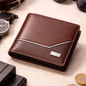 Slim Bifold Wallet for Men – Tan Full-Grain Leather, RFID Blocking, 6 Card Slots